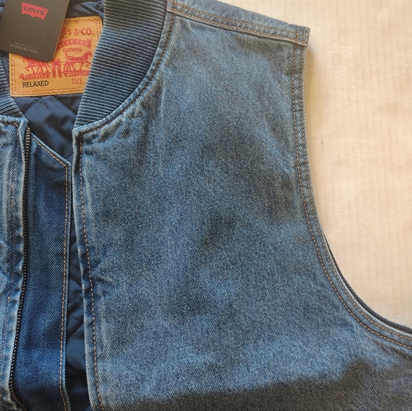 Levi's Sansome Blue Denim Vest Size Medium - Picture 6 of 16